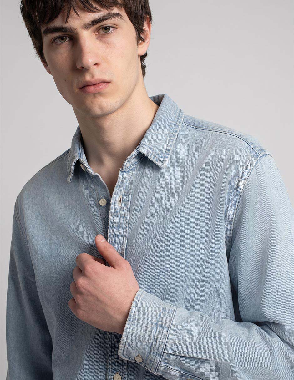 Camisa casual that's it de mezclilla manga larga para hombre