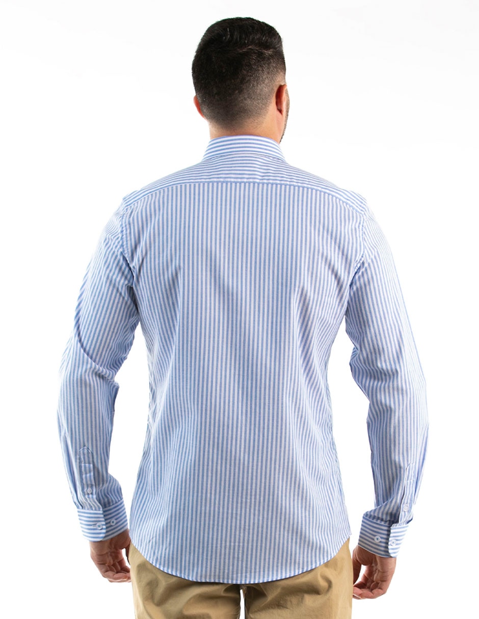 Camisa casual Oscar de la Renta de algodón manga larga para hombre