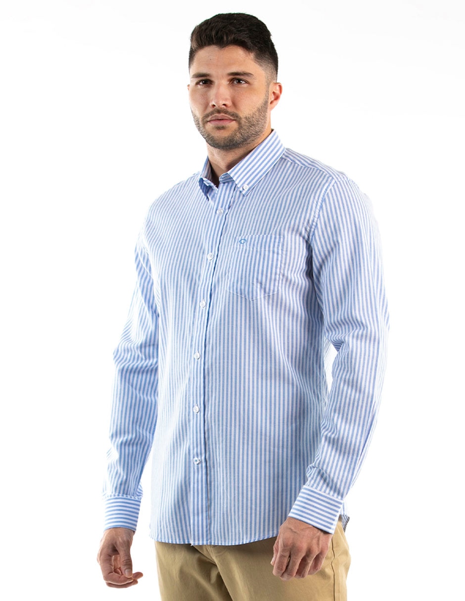 Camisa casual de algodón manga larga para hombre