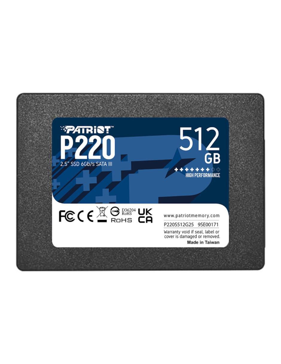 Unidad SSD Patriot capacidad 512 GB
