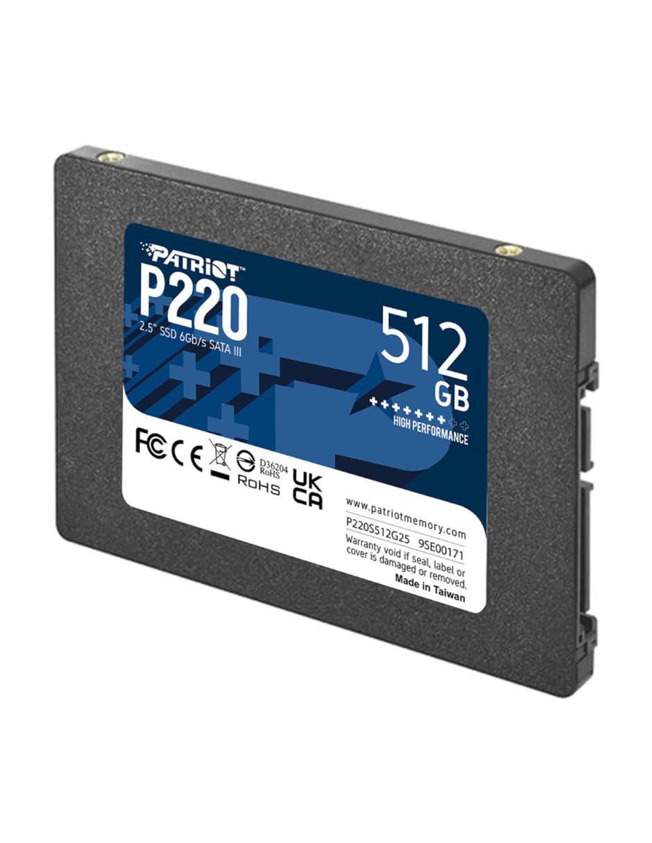 Unidad SSD Patriot capacidad 512 GB