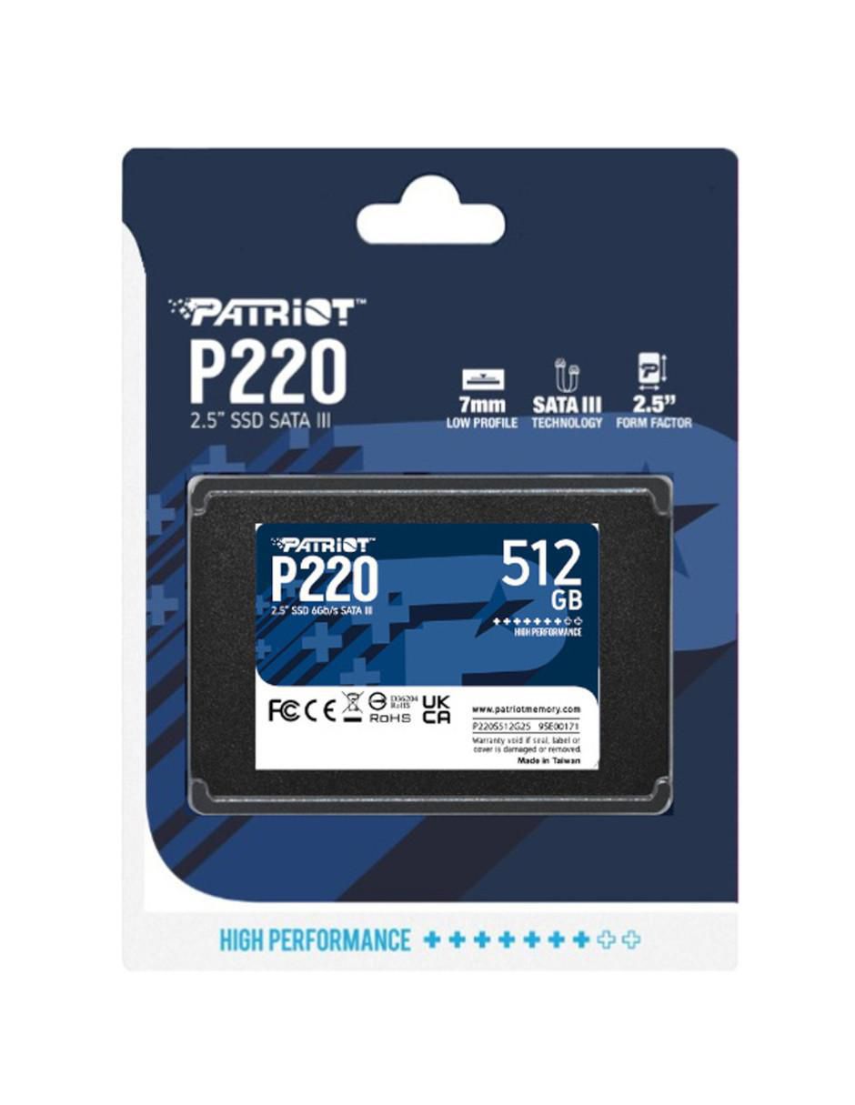 Unidad SSD capacidad 512 GB