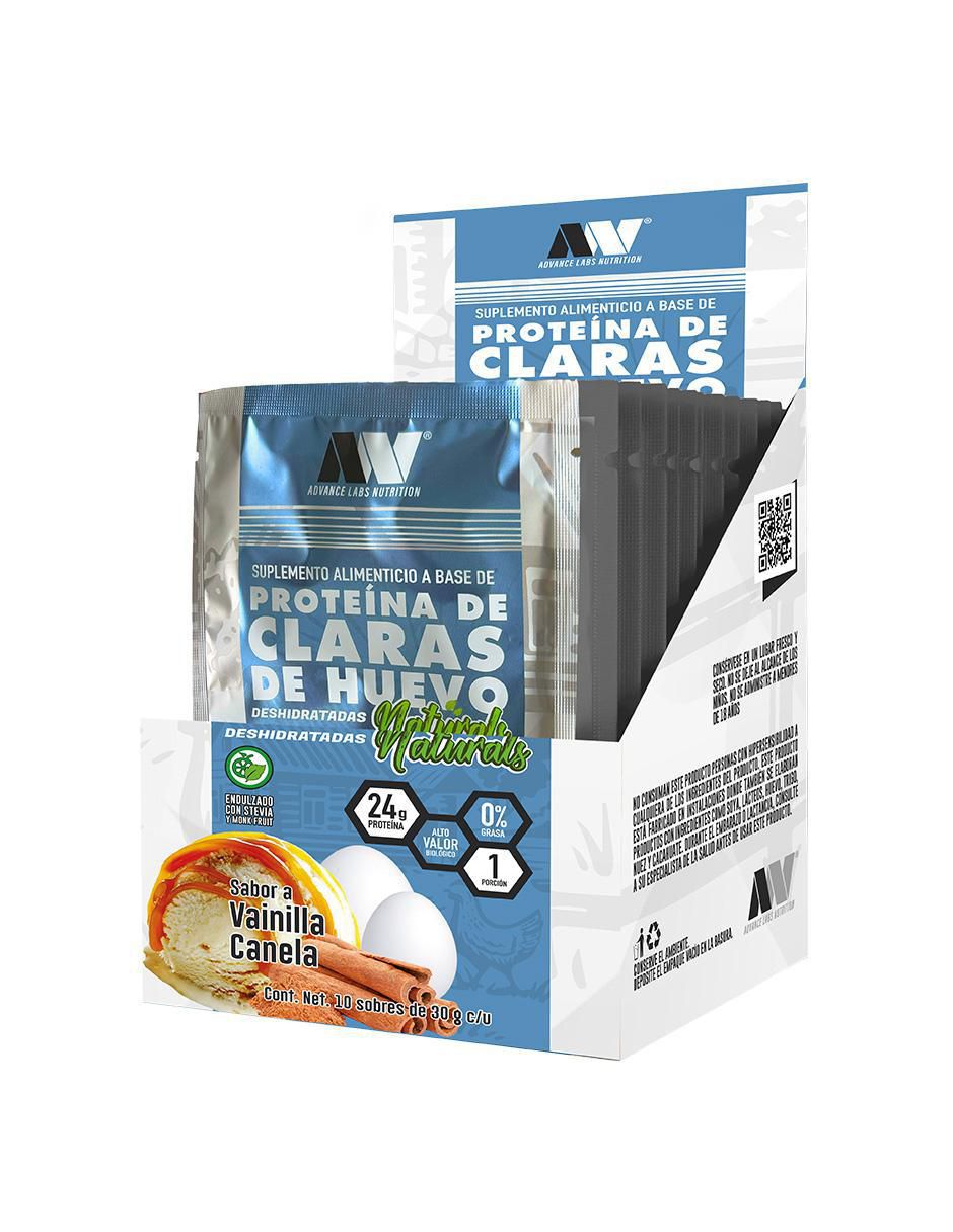Set de proteína de claras de huevo en polvo naturals con stevia y monk fruit sabor vainilla canela Advance Nutrition de 30 g