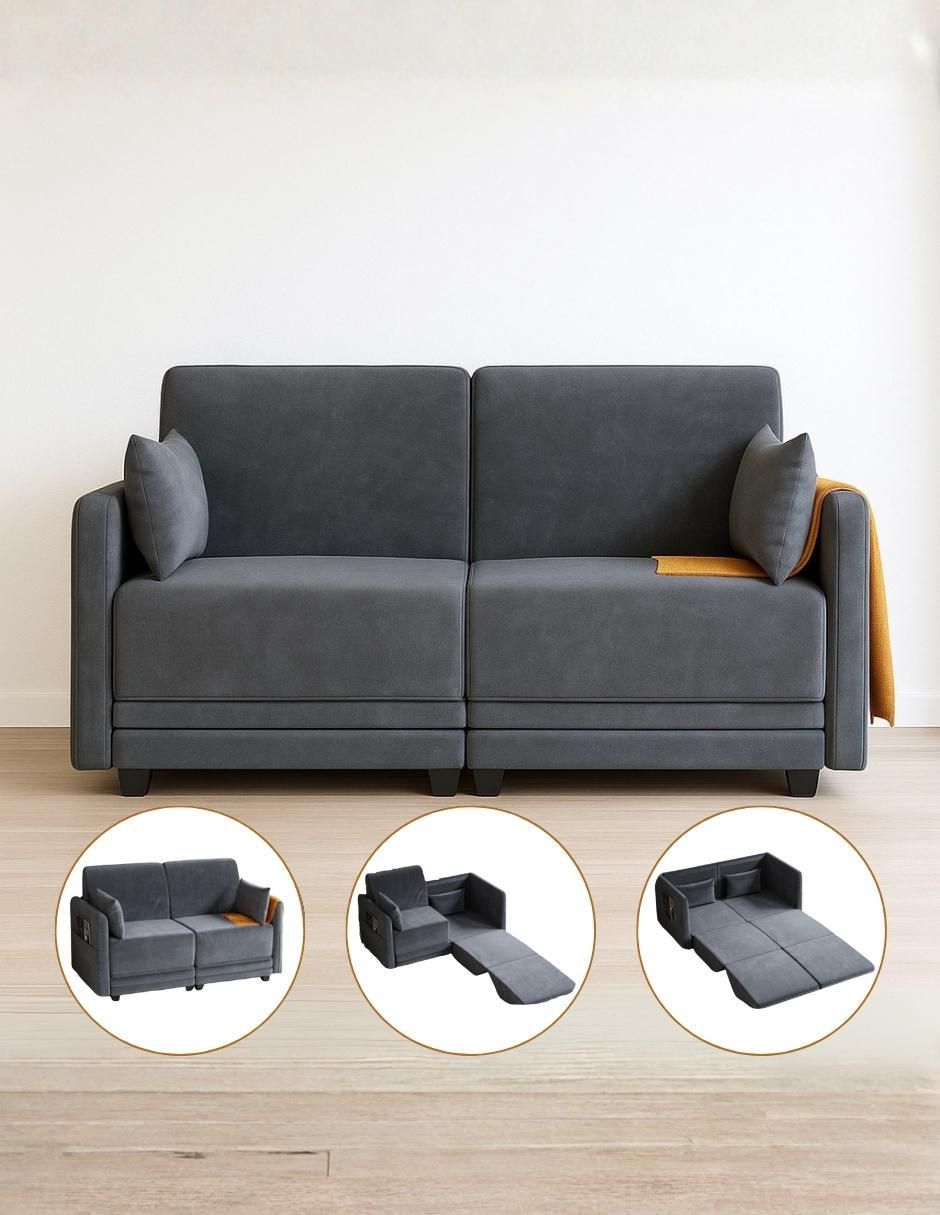 Sofá cama de lino 4