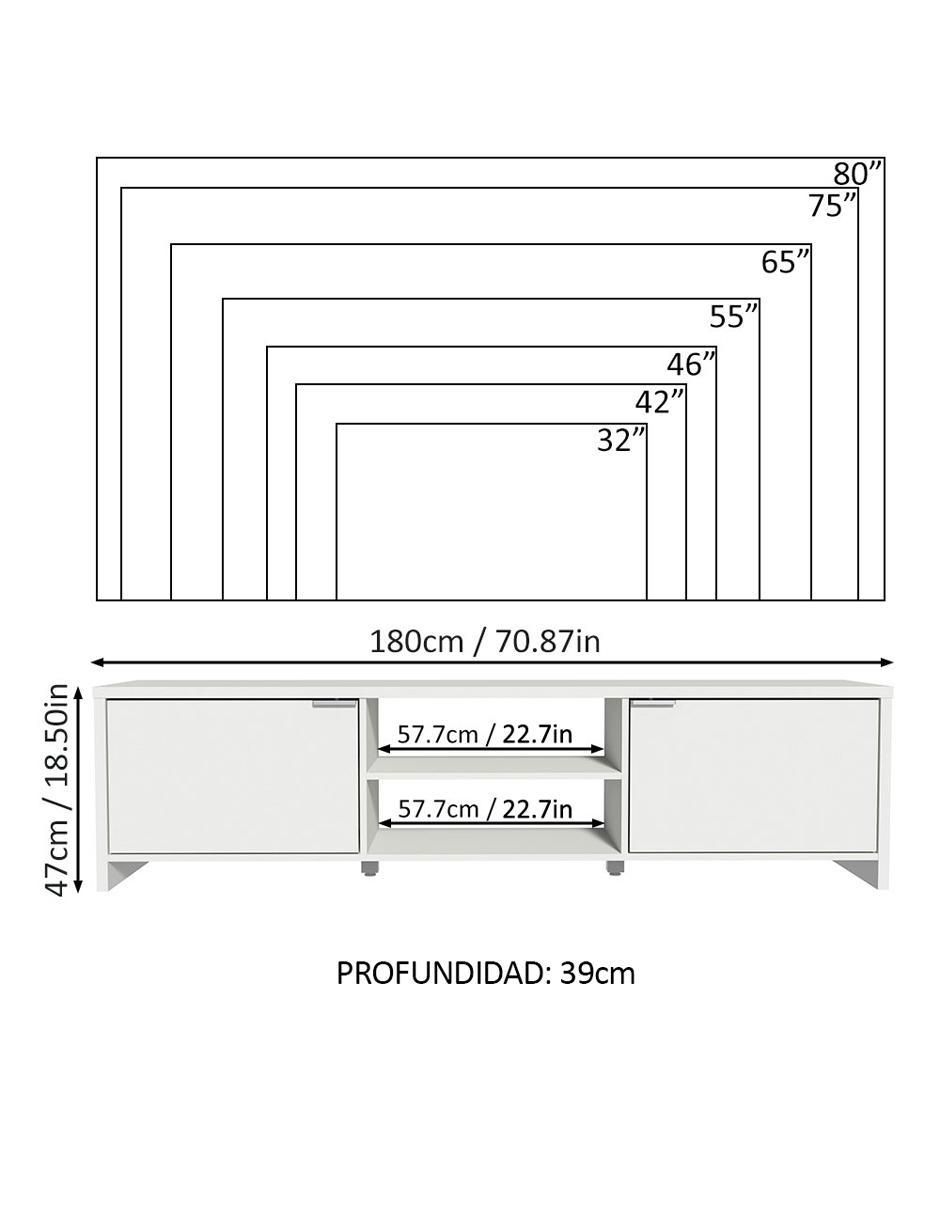 Mueble de TV armable de MDP 11