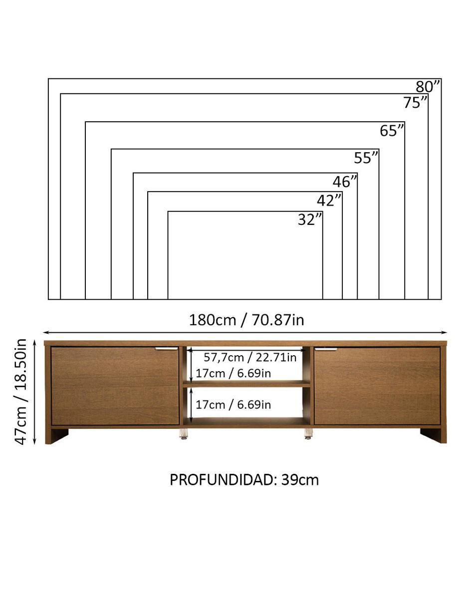 Mueble de TV armable de MDP 12