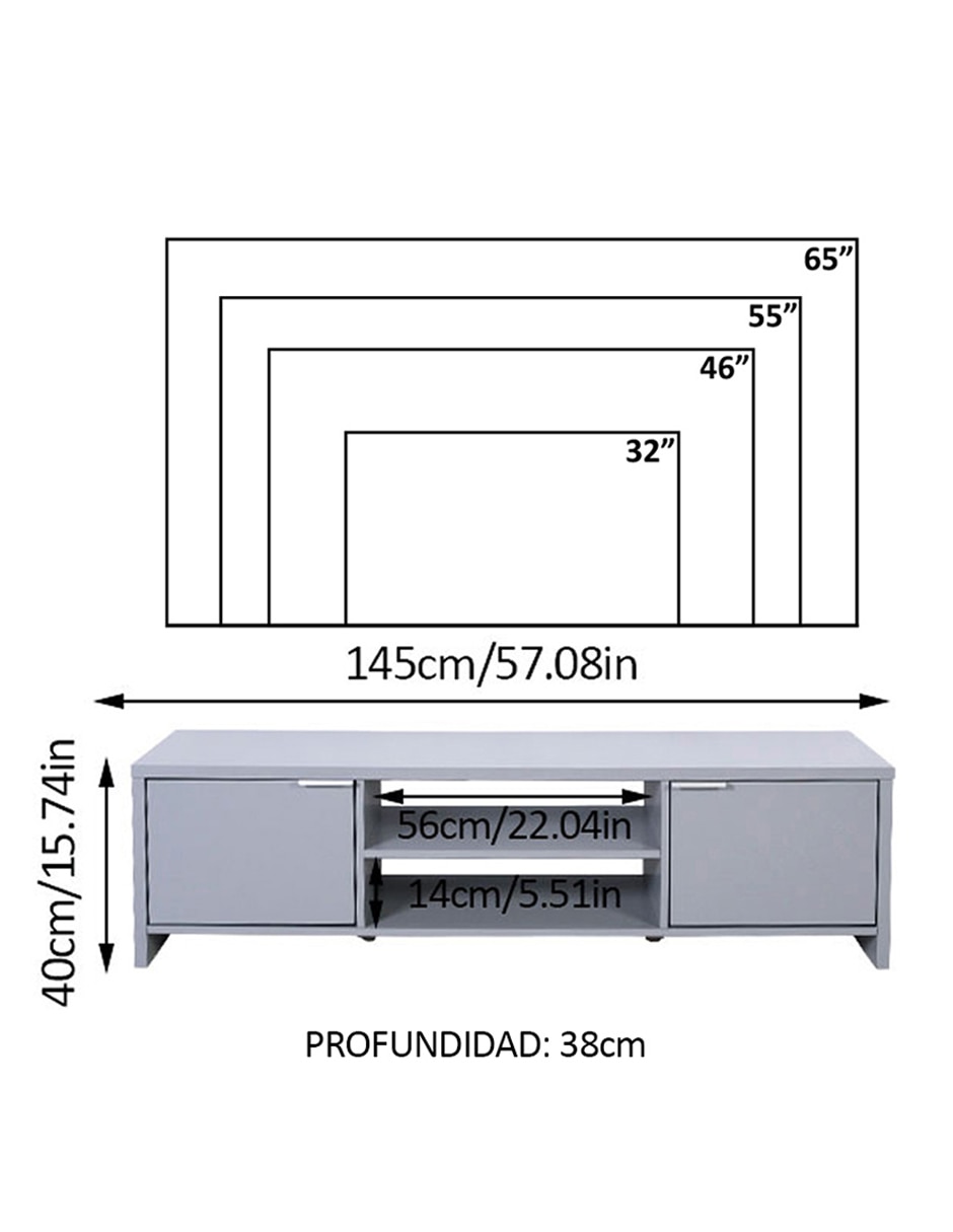 Mueble de TV armable 14