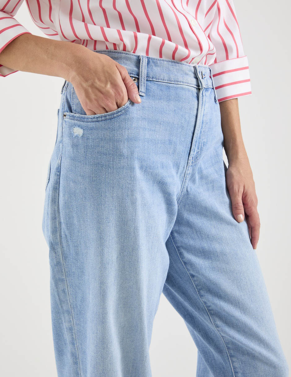 Jeans relaxed capri para mujer 5