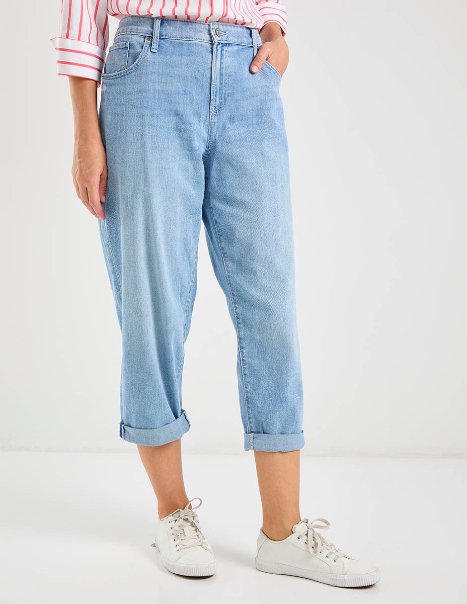Jeans relaxed capri para mujer
