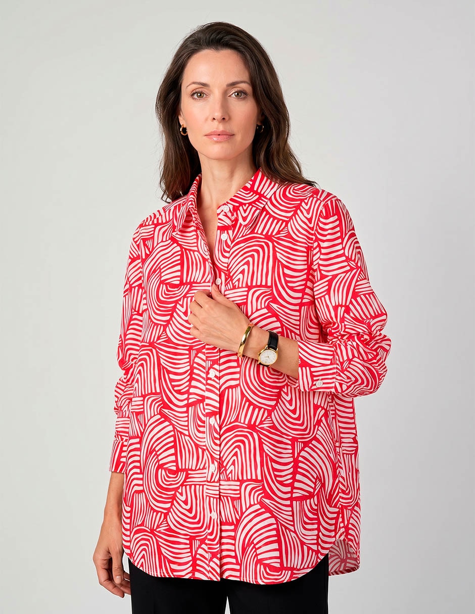 Blusa camisera manga 3/4 para mujer
