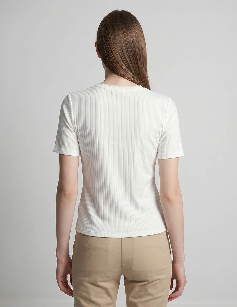 Playera manga corta Ann Taylor cuello redondo para mujer