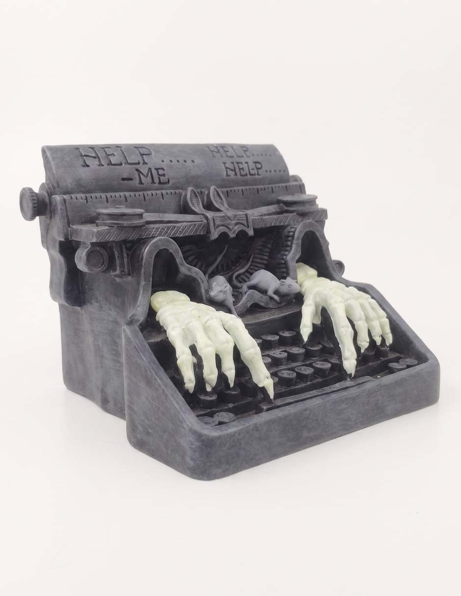 Figura decorativa halloween con forma de máquina de escribir