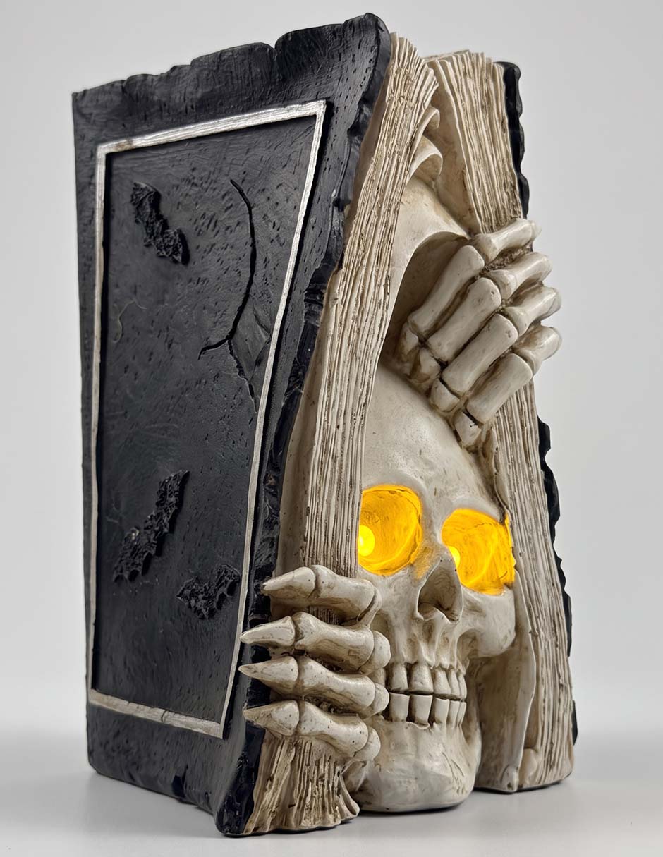CALAVERA LIBRO NEGRO OJOS LED 1