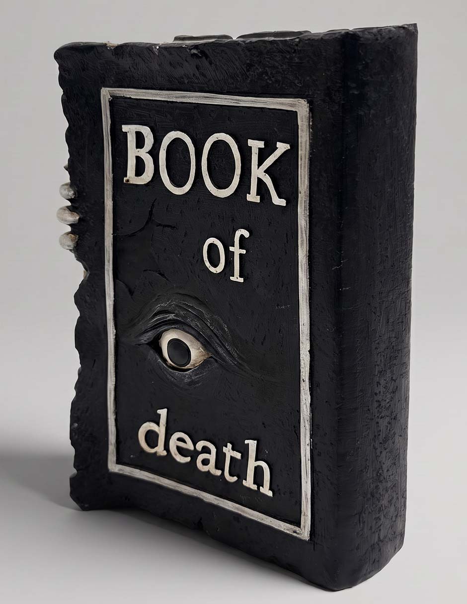 CALAVERA LIBRO NEGRO OJOS LED 2
