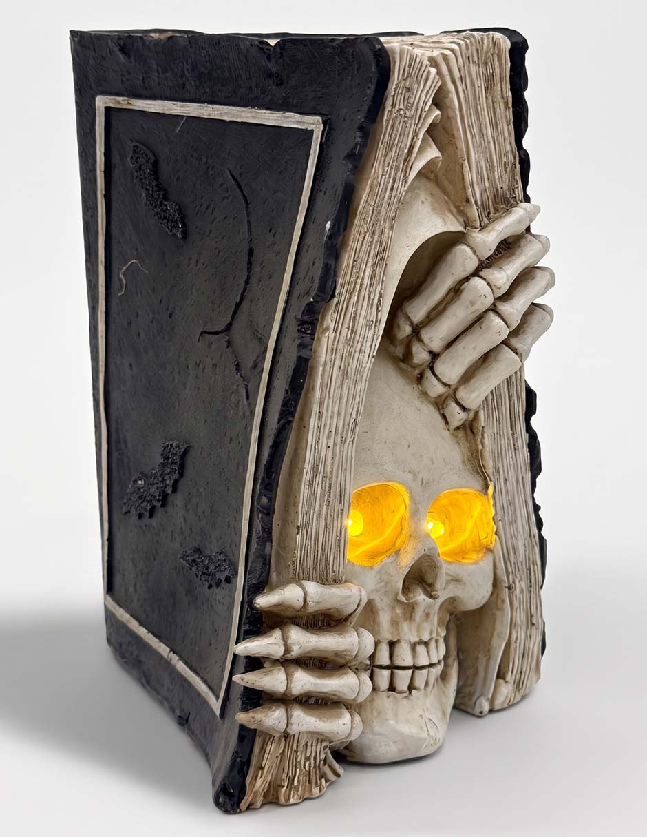 CALAVERA LIBRO NEGRO OJOS LED CALAVERA LIBRO NEGRO OJOS LED