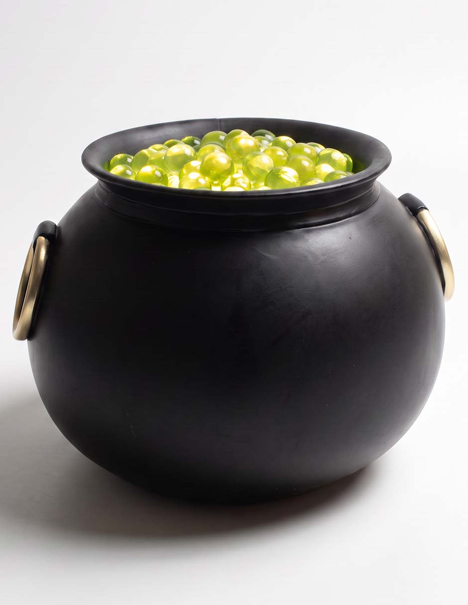 CALDERO NEGRO BURBUJAS VERDES RESINA
