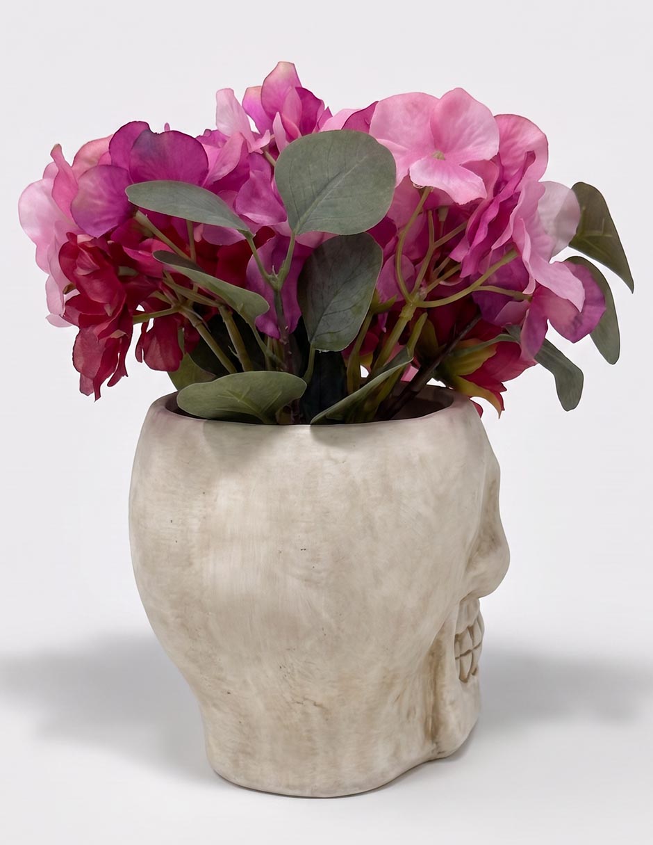 CALAVERA BEIGE CON FLORES 2