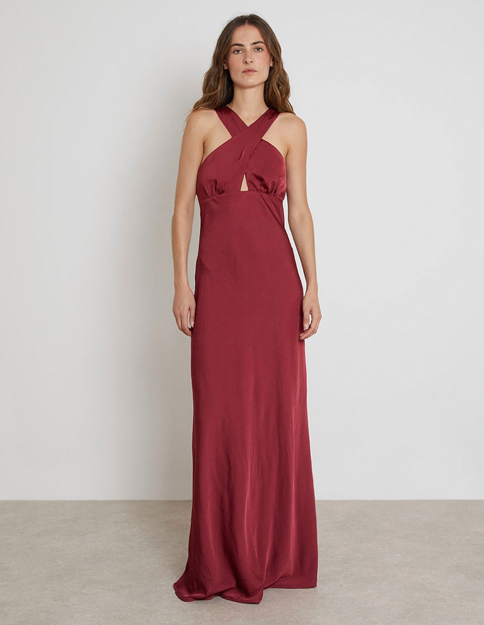 Vestido maxi de fiesta escote espalda abierta Vestido maxi de fiesta escote espalda abierta