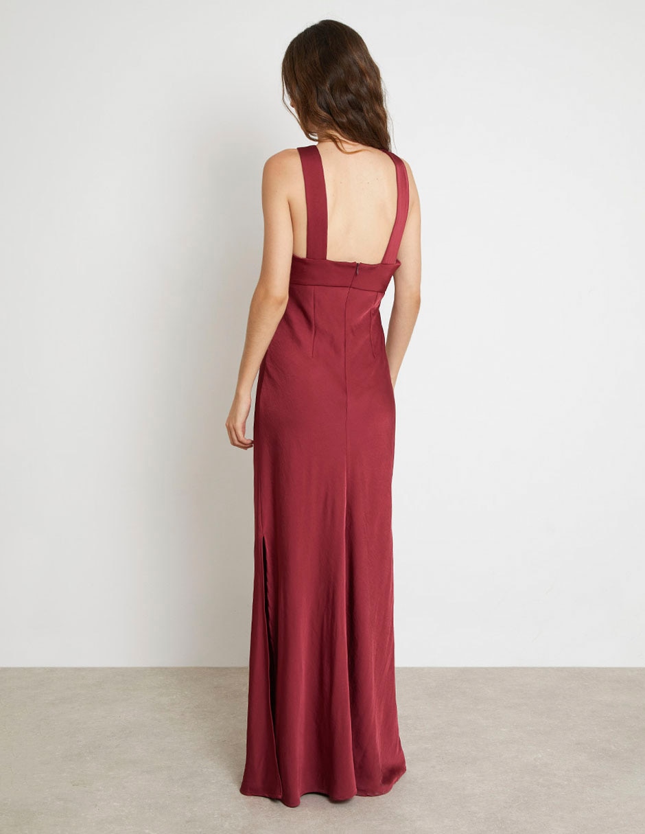 Vestido maxi de fiesta escote espalda abierta 2