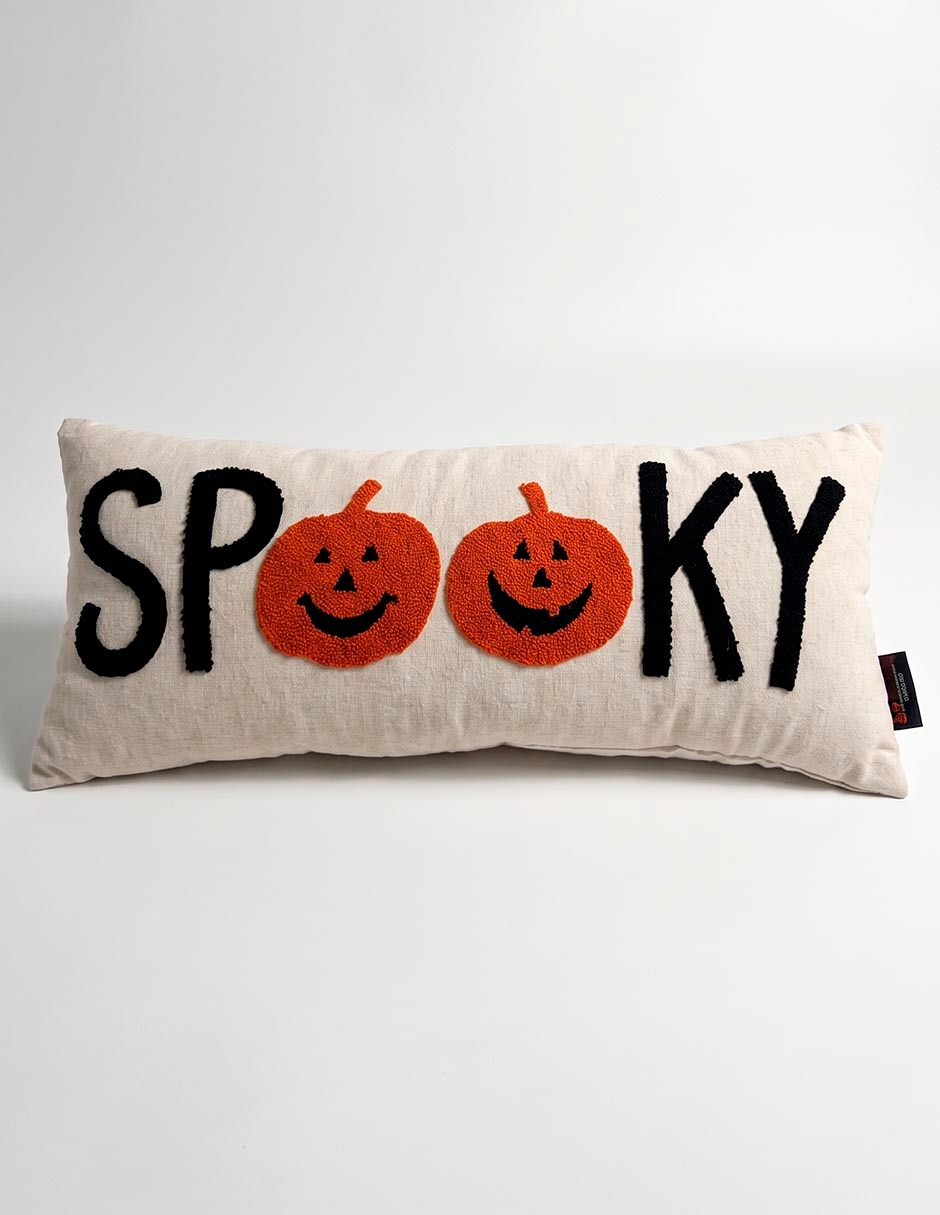 COJÍN BLACO SPOOKY CALABAZAS 1