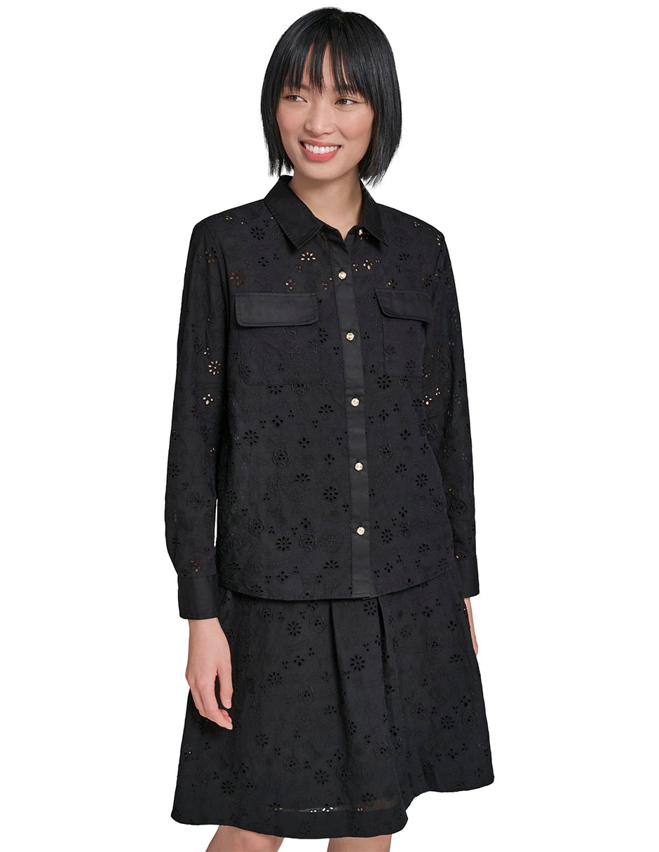 Blusa camisera manga larga para mujer 9