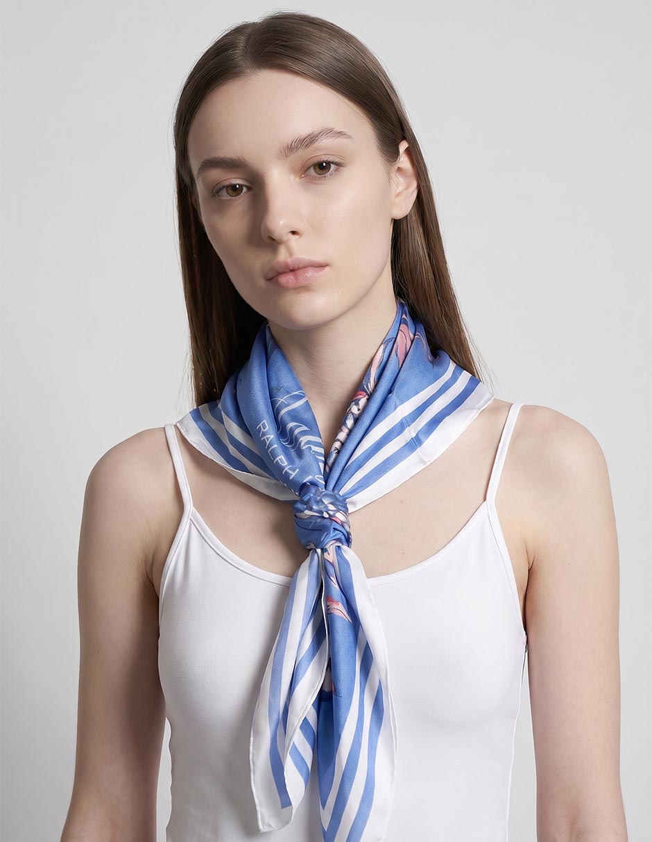 Mascada con estampado floral de seda para mujer Mascada con estampado floral de seda para mujer