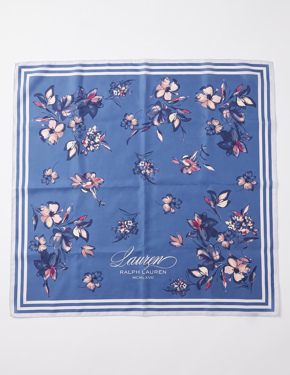 Mascada con estampado floral de seda para mujer 2