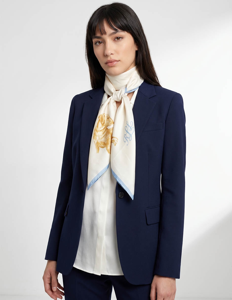 Pashmina con estampado gráfico de seda para mujer