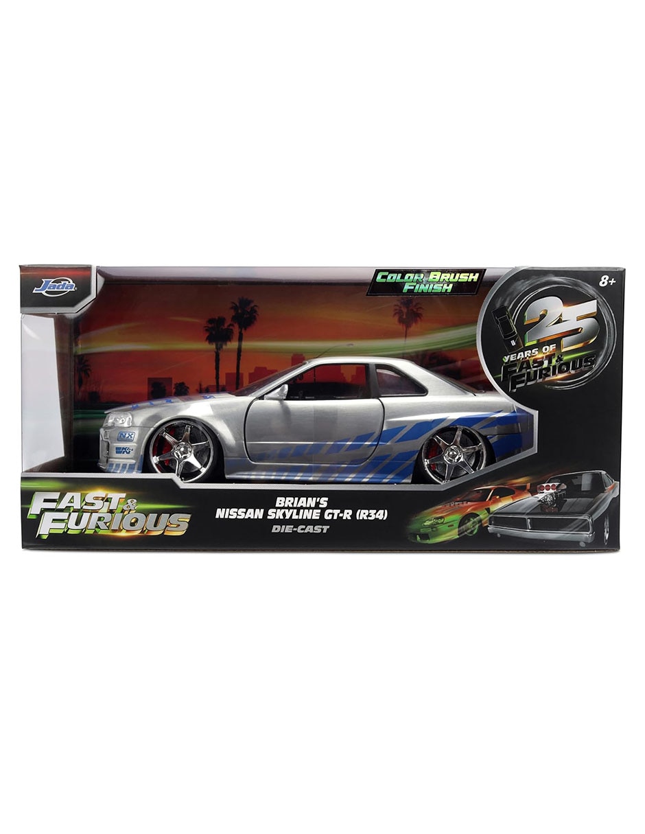 Vehículo a escala 1:24 nissan skyline brians rápidos y furiosos 7
