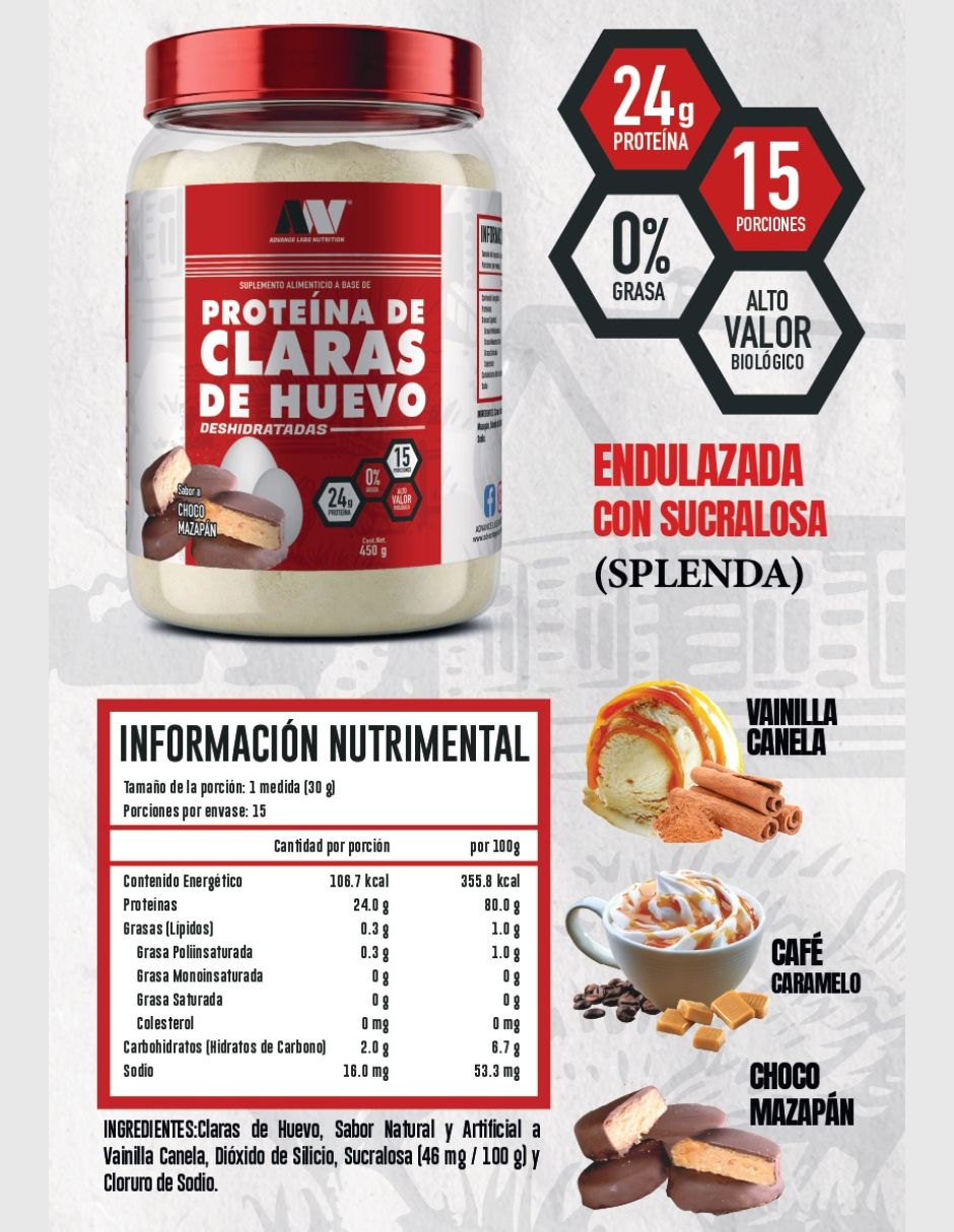 Proteina a base de claras de huevo en polvo sabor vainilla canela de 450 g 4