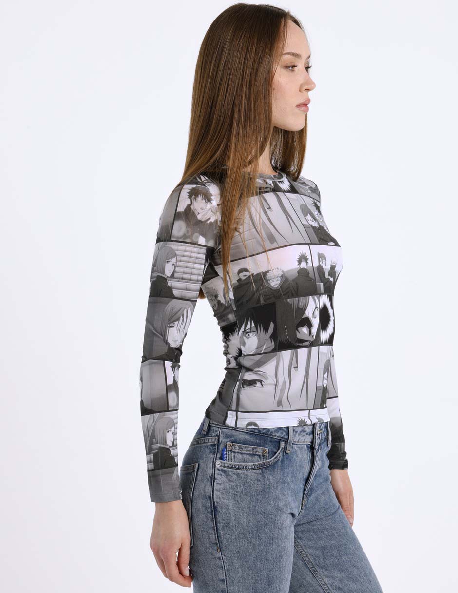 Blusa Hugo Blue manga larga para mujer
