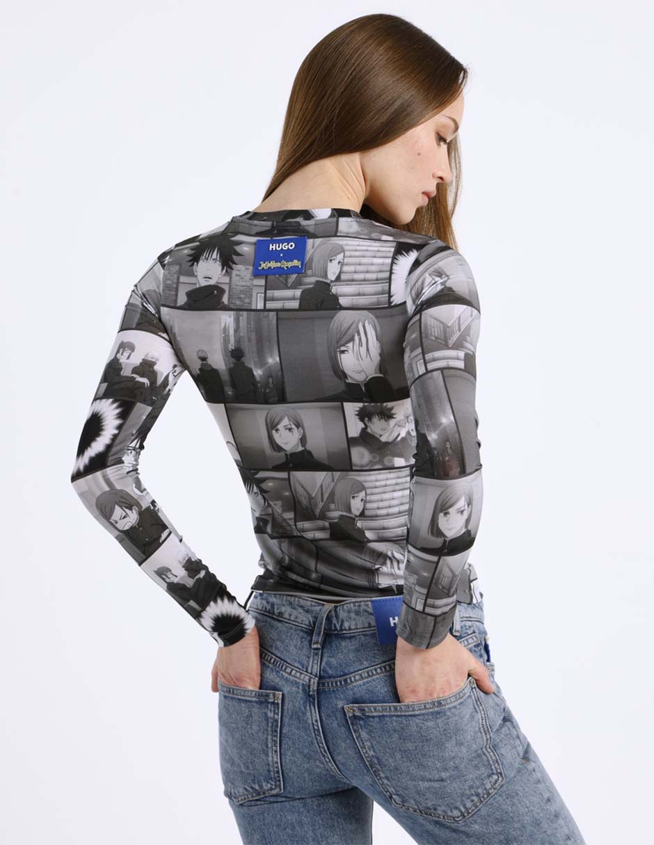 Blusa Hugo Blue manga larga para mujer