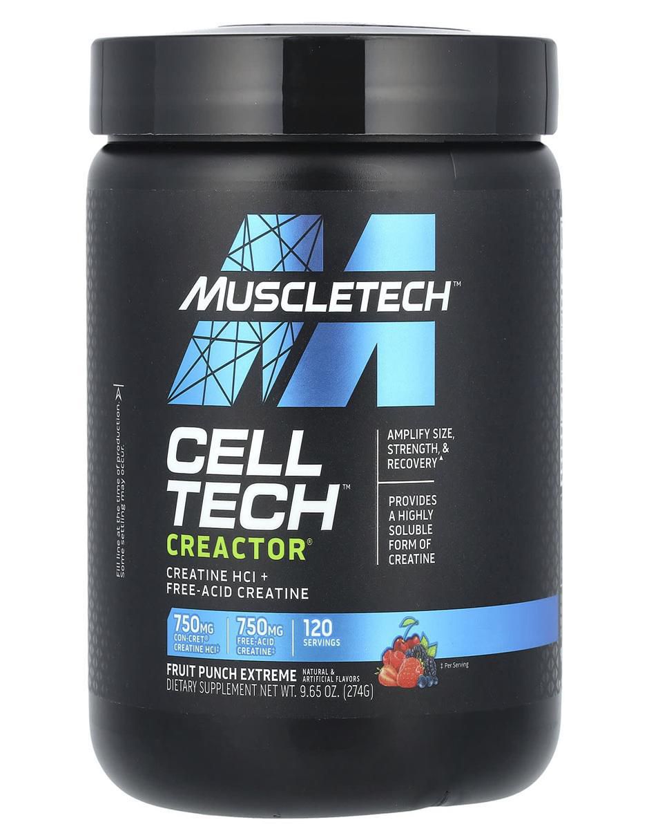 Cell Tech Creactor con creatina sabor ponche de frutas de 250 g Cell Tech Creactor con creatina sabor ponche de frutas de 250 g