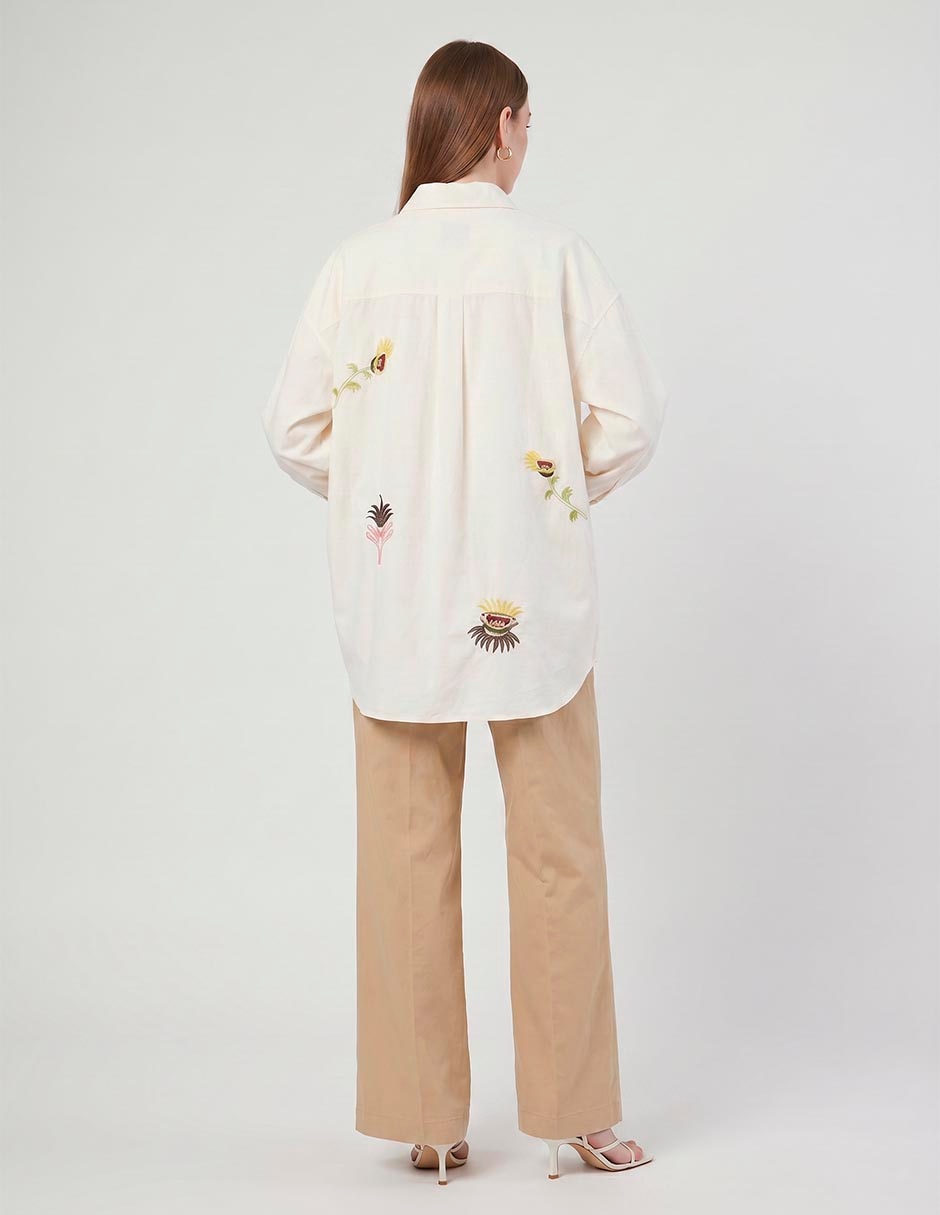 Camisa de algodón manga larga para mujer 2
