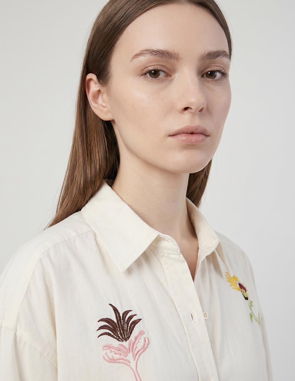 Camisa de algodón manga larga para mujer 3