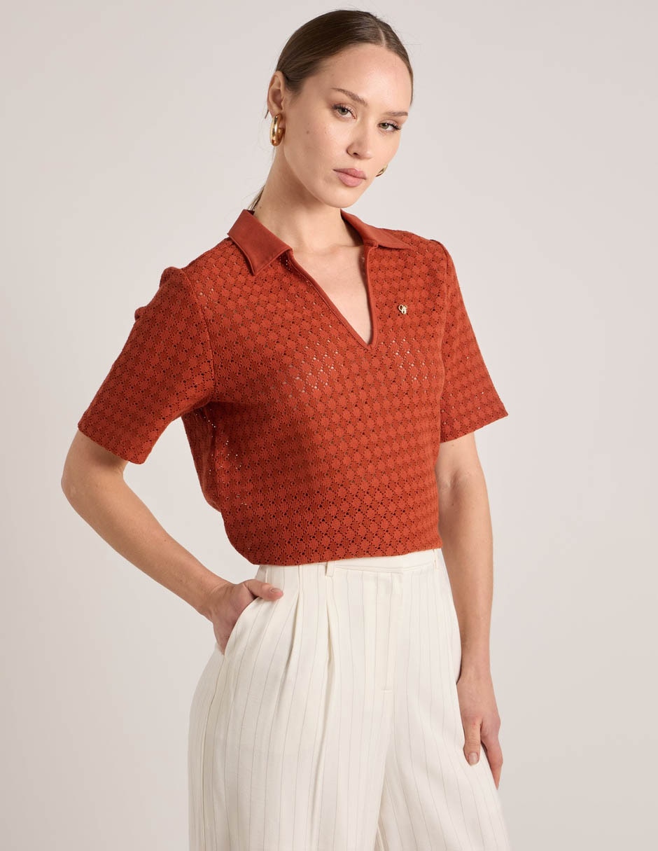 Playera tipo polo para mujer