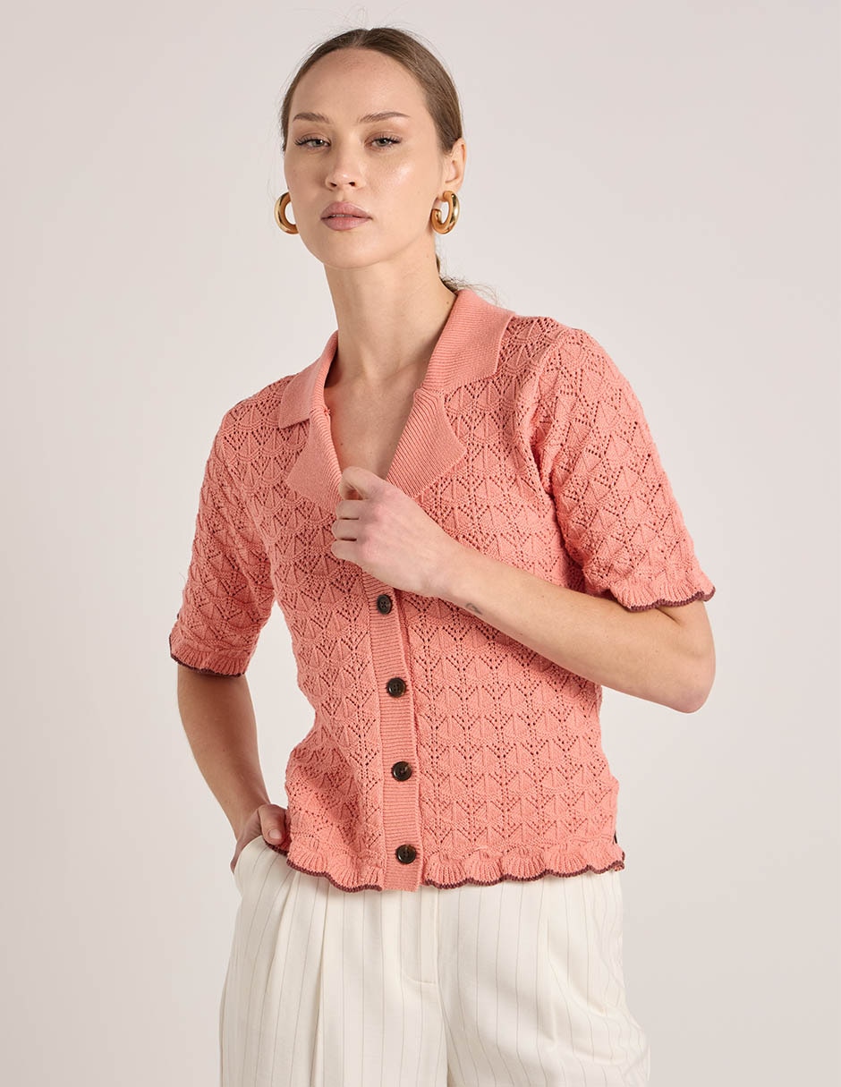 Suéter cuello camisero para mujer Suéter cuello camisero para mujer