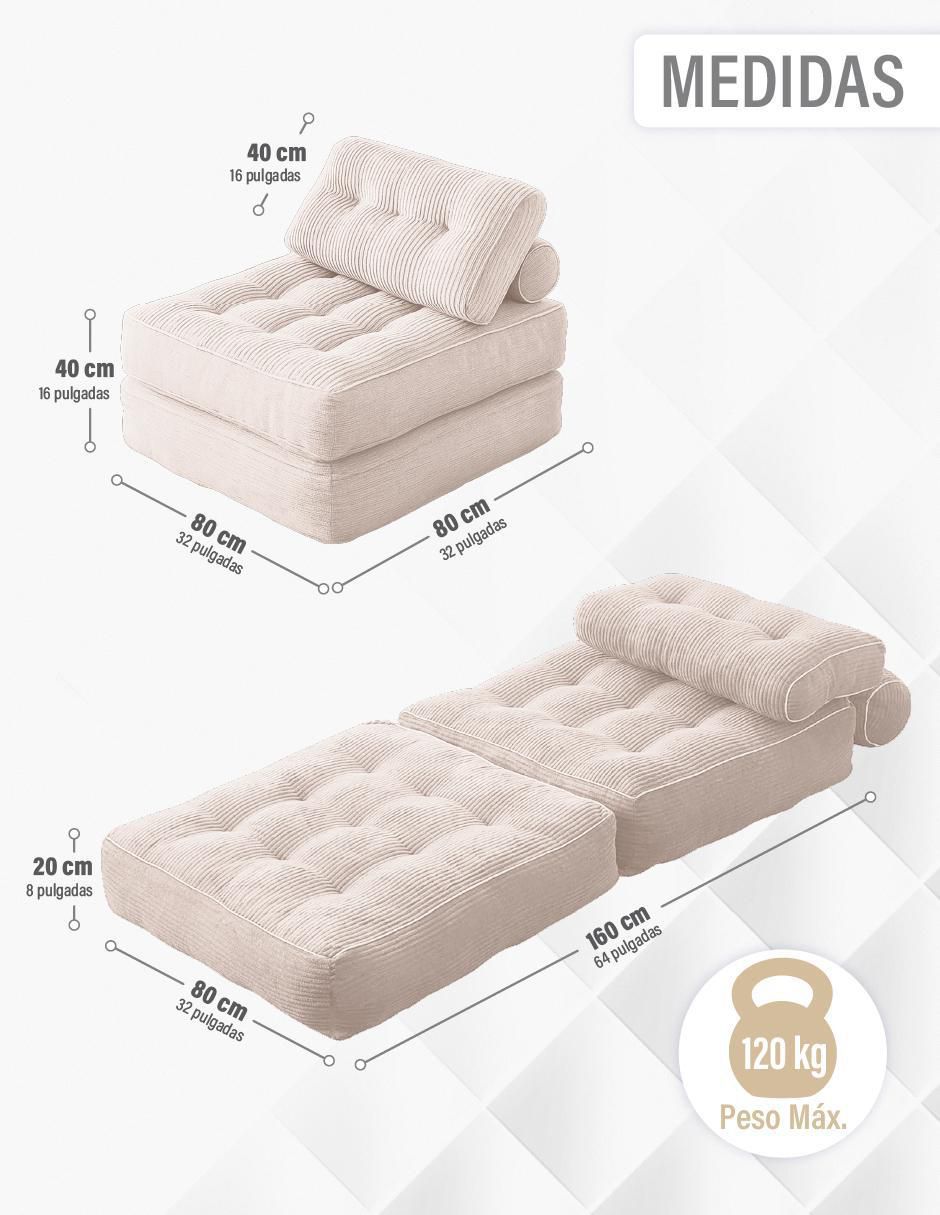 Sofá cama de espuma comprimida 4