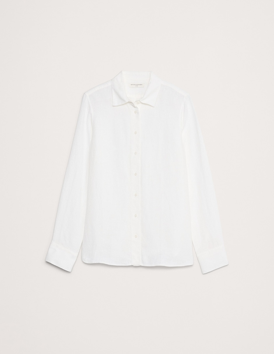 Camisa de lino manga larga para mujer 4