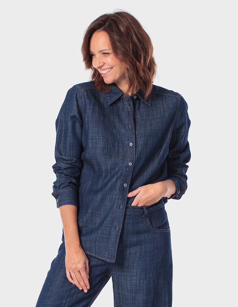 Blusa camisera manga larga para mujer Blusa camisera manga larga para mujer