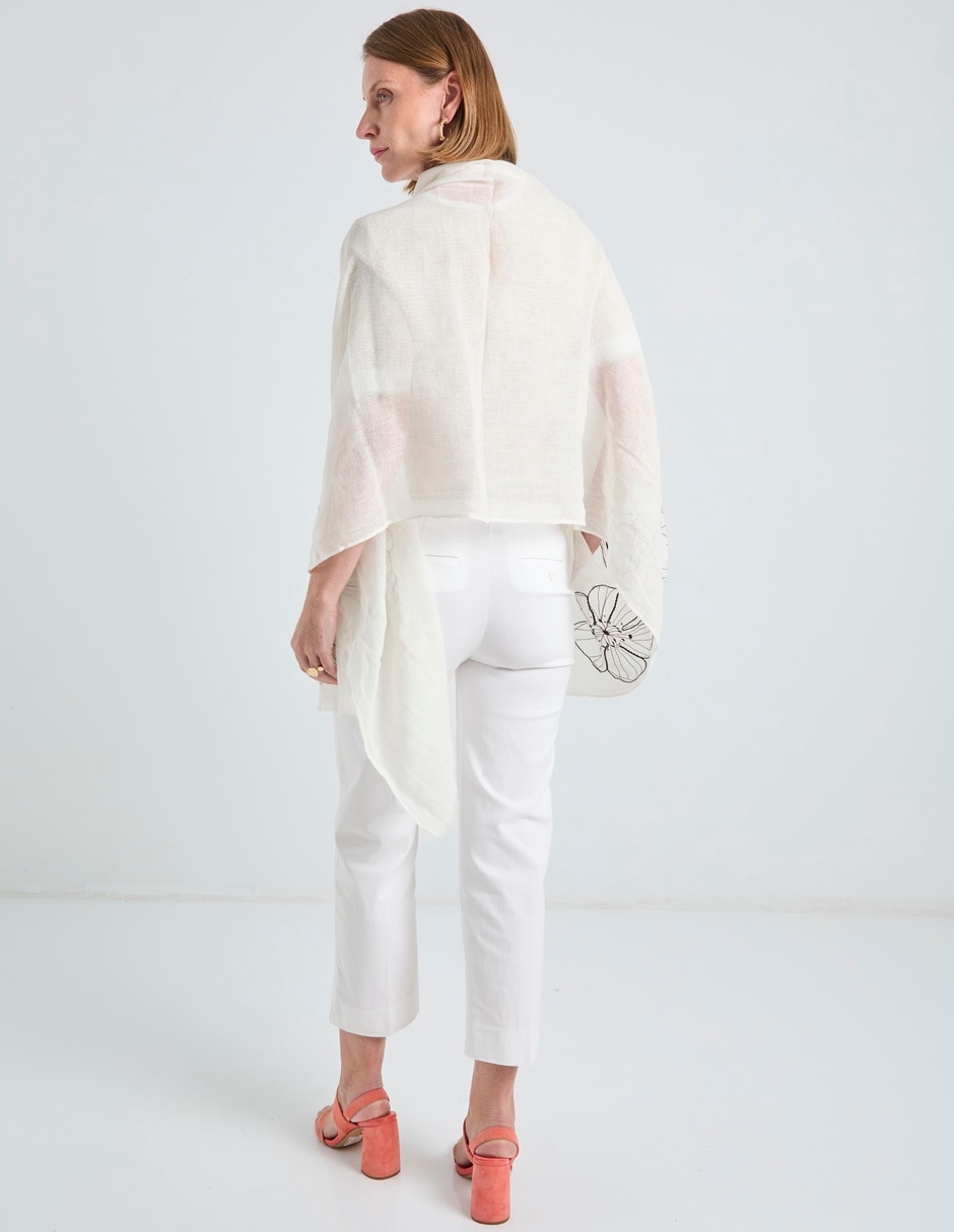 Chal punt roma estampado floral de algodón para mujer