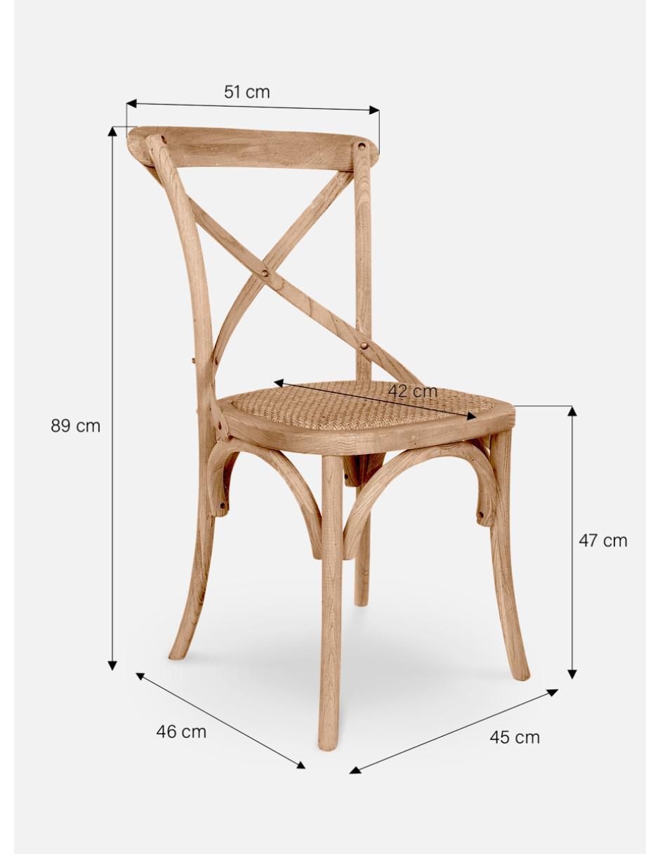 Silla Rattan Olmo de madera 5