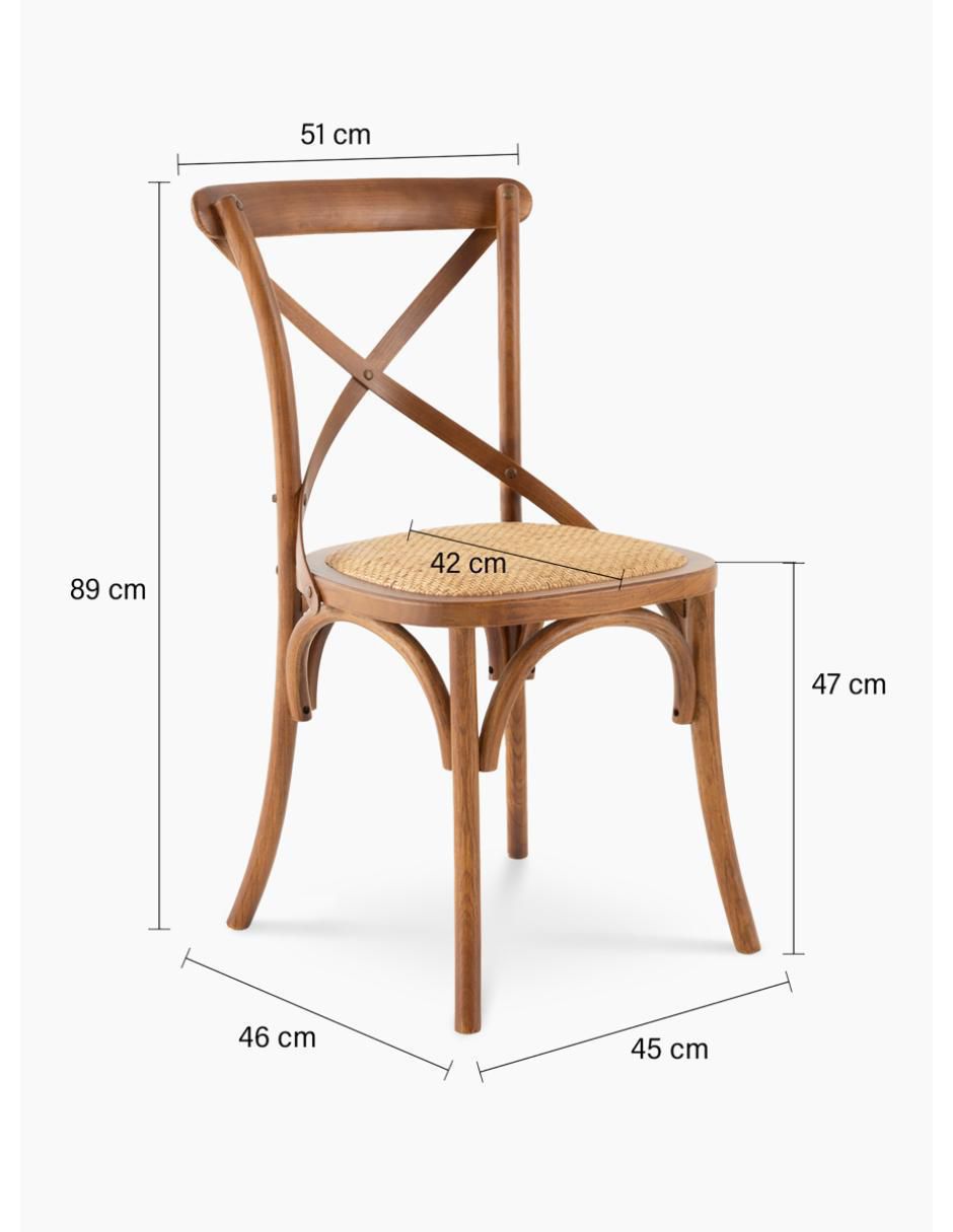 Silla Rattan Nogal de madera 10