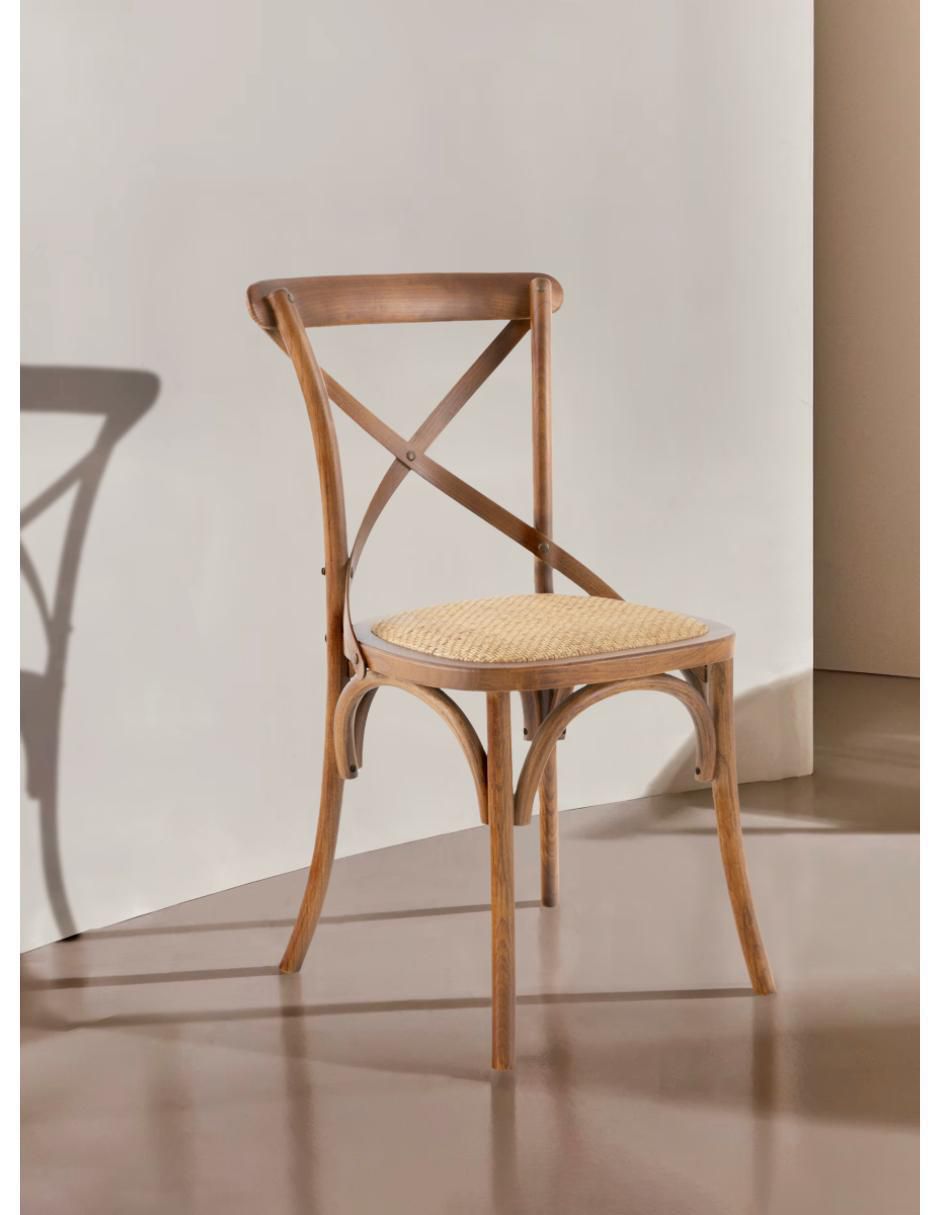 Silla Rattan Nogal de madera 7