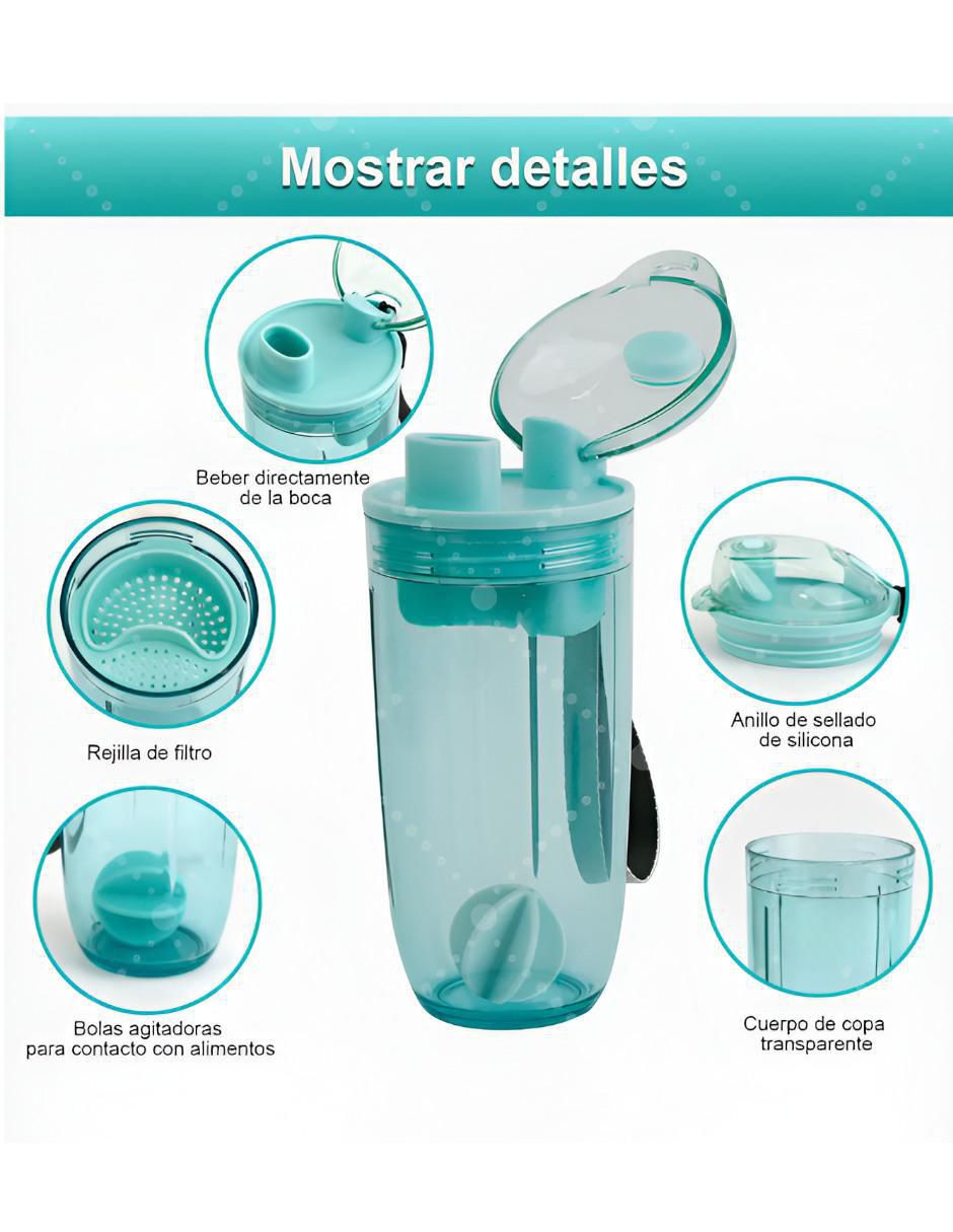 Termo shaker de plástico con tapa push pull 400 ml