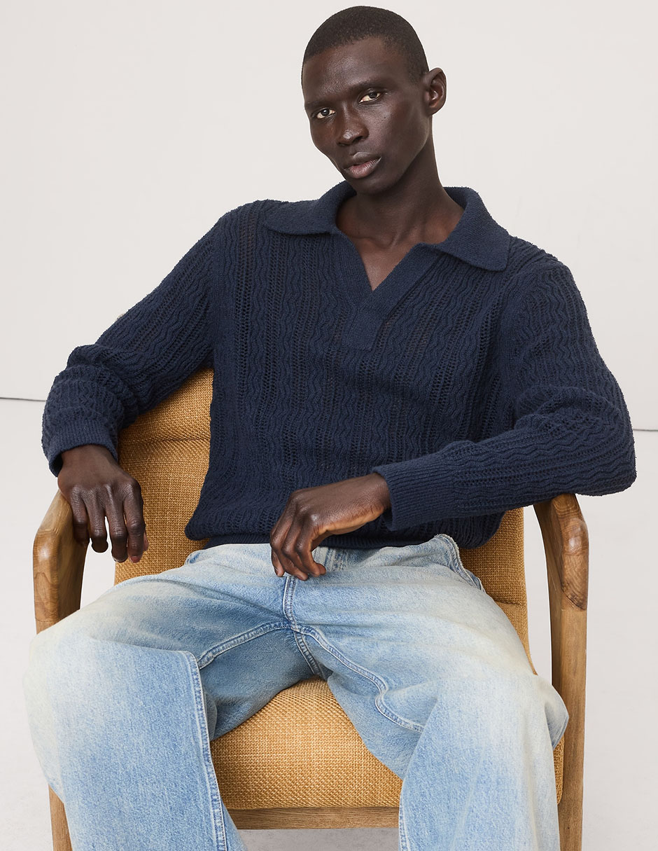 Suéter cuello polo para hombre