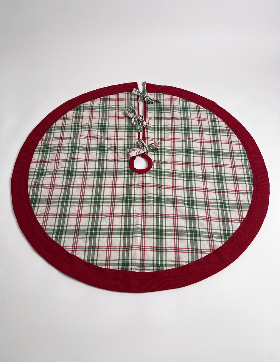 Pie de árbol estampado a cuadros 1