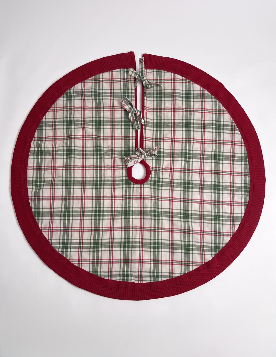 Pie de árbol estampado a cuadros 2