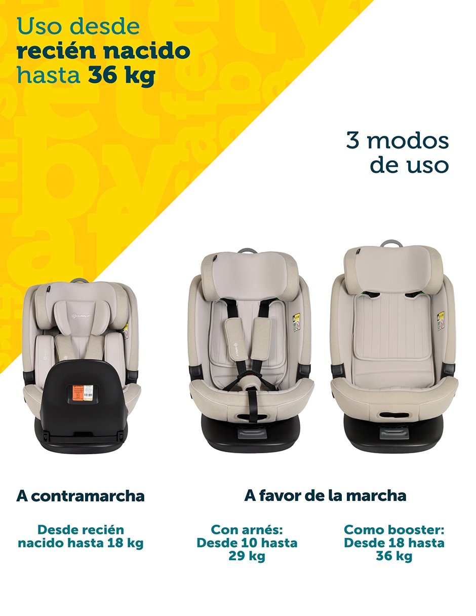 Autoasiento convertible Safety 1st compatible con sistema de anclaje Isofix Grow, Turn and Go