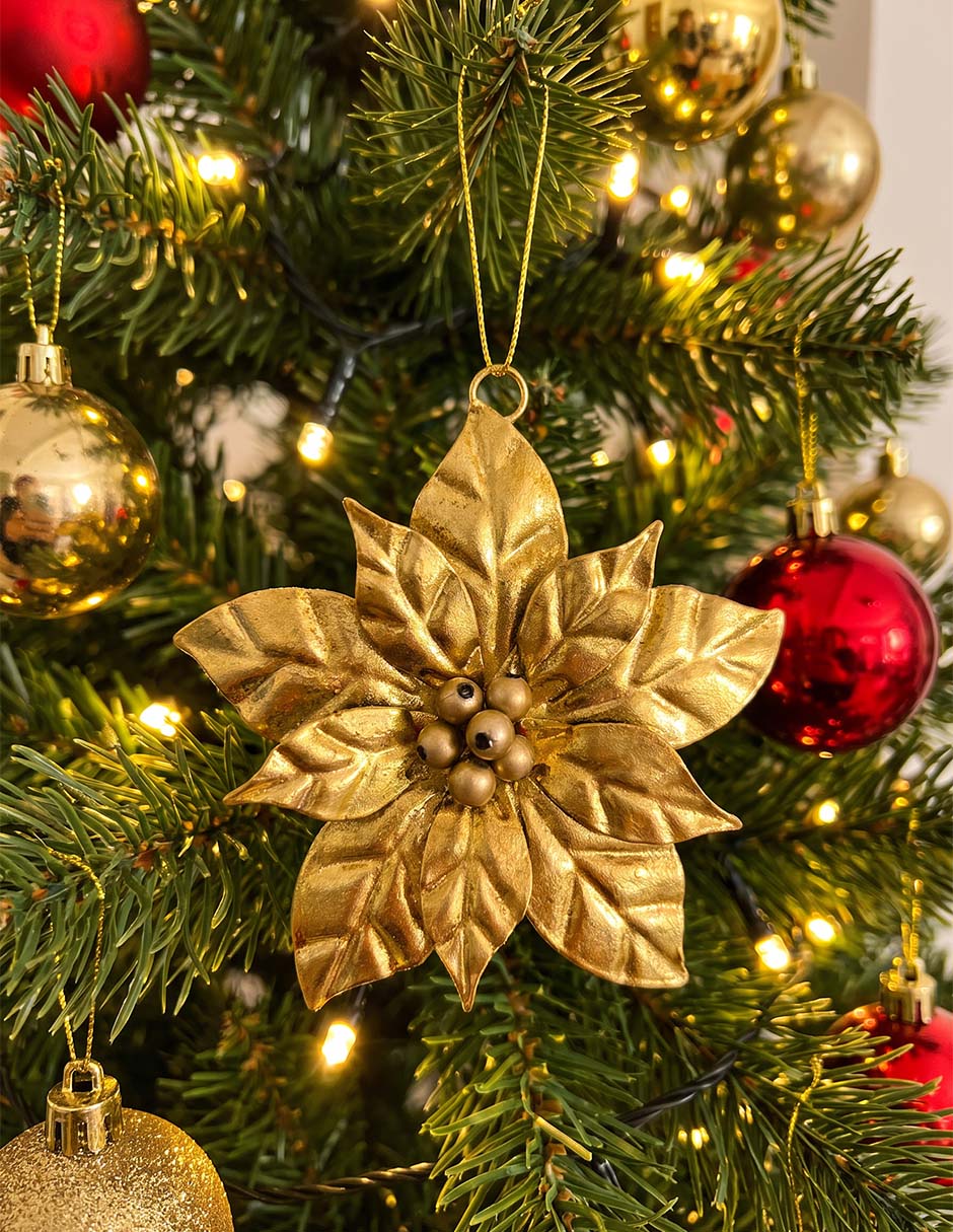 Ornamento navideño nochebuena christmas spirit Ornamento navideño nochebuena christmas spirit